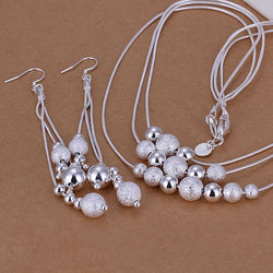 Round beads  plated 925-sterling-silver sets - NO BRA CLUB