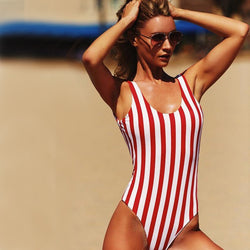 Red Stripe Swimwear Bikini - NO BRA CLUB